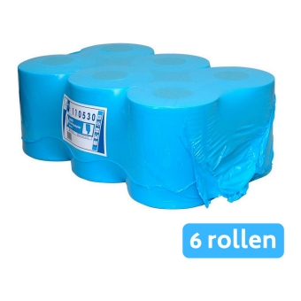 Euro Products | Midi rol 1-laags | Recycled tissue | Blauw | 6 x 300 meter