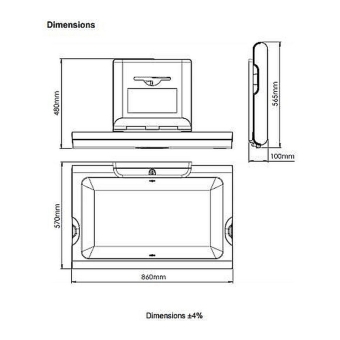 Mediclinics Babyverschoontafel wandmodel horizontaal RVS