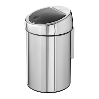 Wandafvalemmer 3ltr Brabantia touch bin rvs