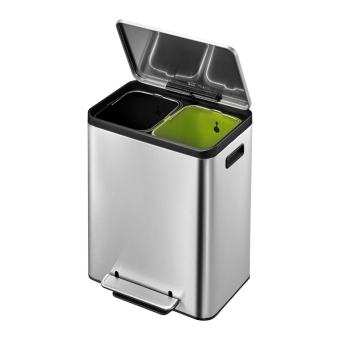 EKO EcoCasa Step Bin 15 + 15 liter mat/rvs