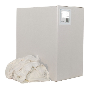 Euro Products | Poetsdoek | Witte badstof handdoeken gesneden | Doos 5 kg