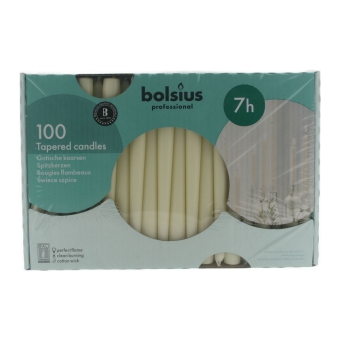 Bolsius | Gotische kaarsen | Ivoor | 100 stuks