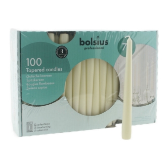 Bolsius | Gotische kaarsen | Ivoor | 100 stuks