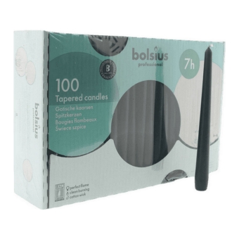 Bolsius | Gotische kaarsen | Zwart | 100 stuks