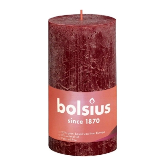 Bolsius | Rustieke Stompkaarsen 130/68 | Velvet Red | 6 stuks