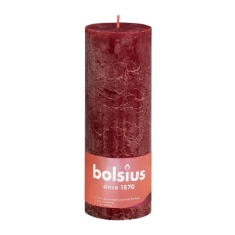 Bolsius | Rustieke Stompkaarsen 190/68 | Velvet Red | 6 stuks