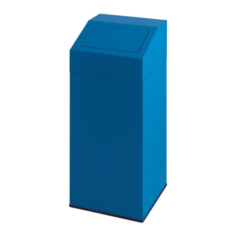 Afvalbak met pushdeksel 45 ltr blauw