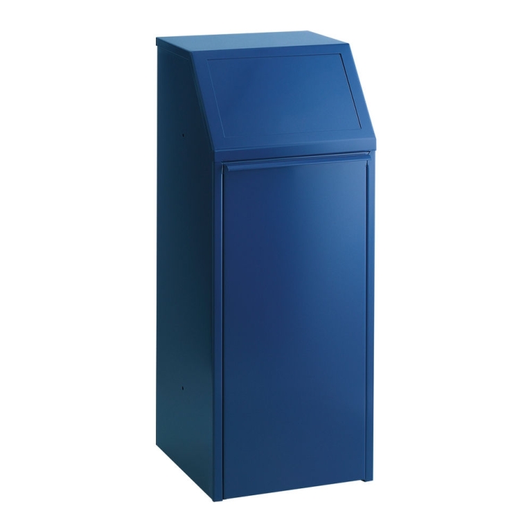 Afvalbak met pushdeksel 70 ltr blauw