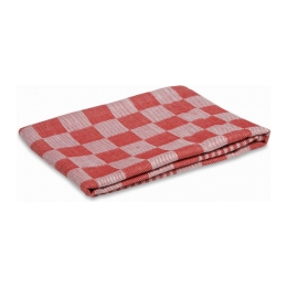 Wecoline | Theedoek | Rood-roze geblokt | 65 x 65 cm | 6 stuks