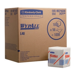 Wypall | L40 poetsdoeken | Wit | 36,5 x 32 cm | Gevouwen | 18 x 56 stuks