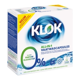 Klok | Ecologische vaatwascapsules | 26 x 18 gram